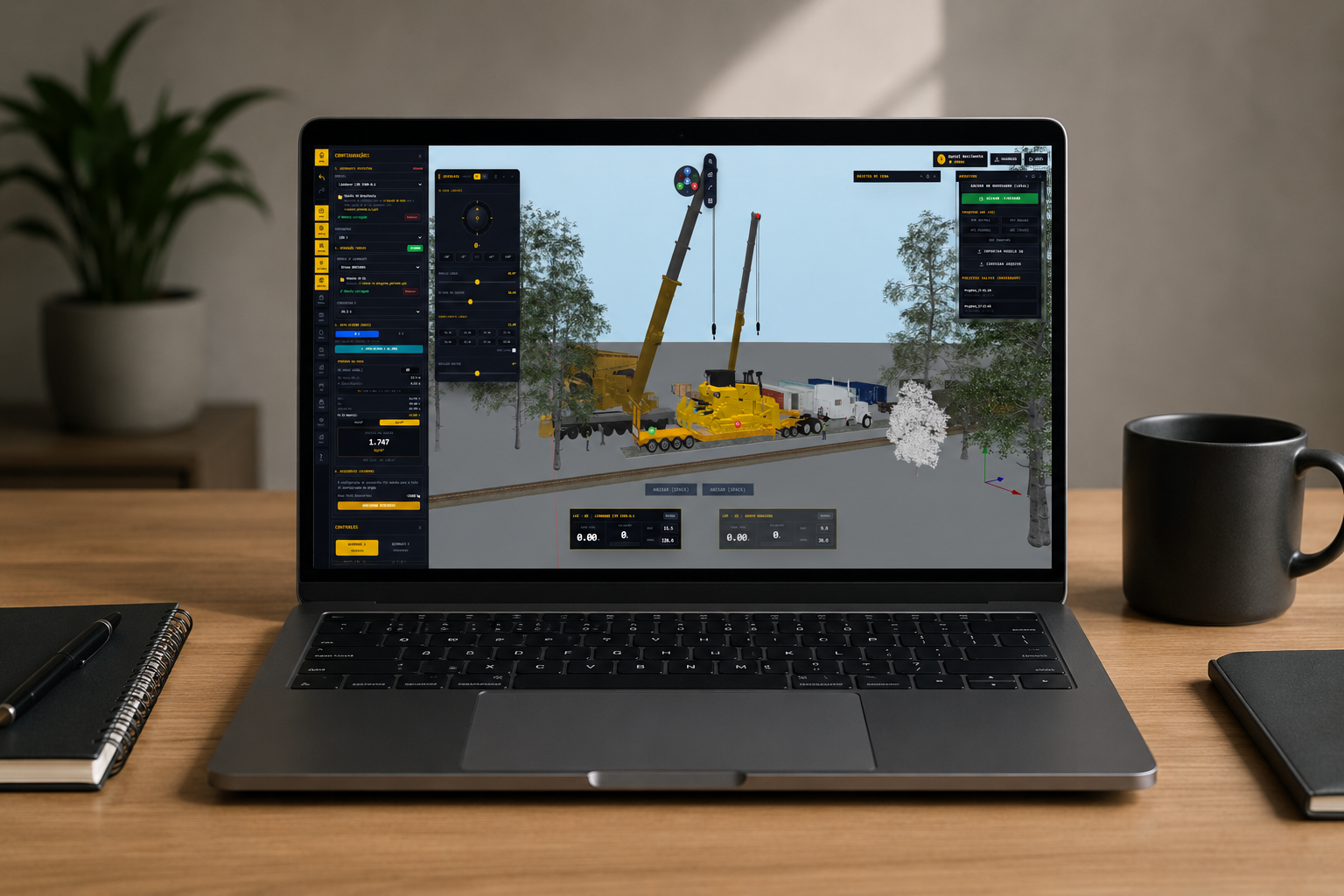 SimCrane Pro no Notebook